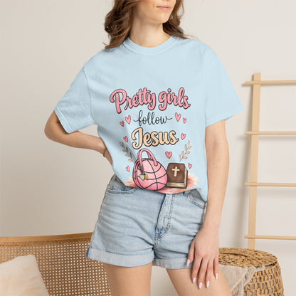 Pretty Girls Follow Jesus T-Shirt — Cute Christian Youth Tee