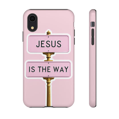Jesus Is The Way Phone Case — Pink Tough Protective Case