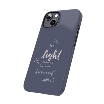 The Light Shines in the Darkness (John 1:5) iPhone Slim Phone Case — Christian Scripture Phone Case