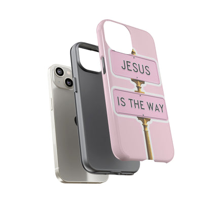 Jesus Is The Way Phone Case — Pink Tough Protective Case