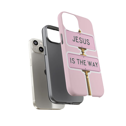 Jesus Is The Way Phone Case — Pink Tough Protective Case