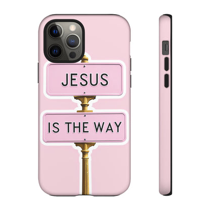 Jesus Is The Way Phone Case — Pink Tough Protective Case