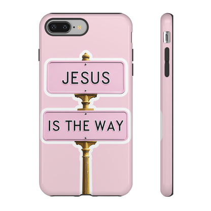 Jesus Is The Way Phone Case — Pink Tough Protective Case