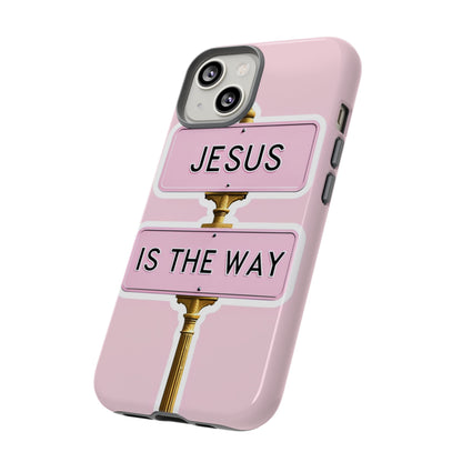 Jesus Is The Way Phone Case — Pink Tough Protective Case