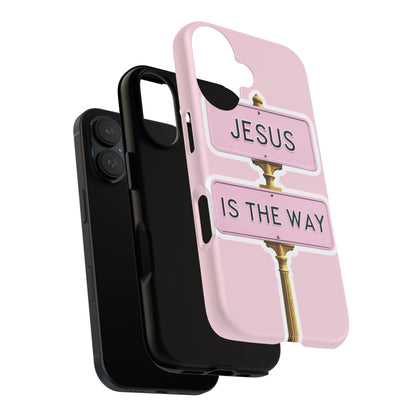 Jesus Is The Way Phone Case — Pink Tough Protective Case