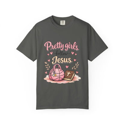 Pretty Girls Follow Jesus T-Shirt — Cute Christian Youth Tee