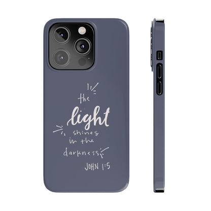 The Light Shines in the Darkness (John 1:5) iPhone Slim Phone Case — Christian Scripture Phone Case