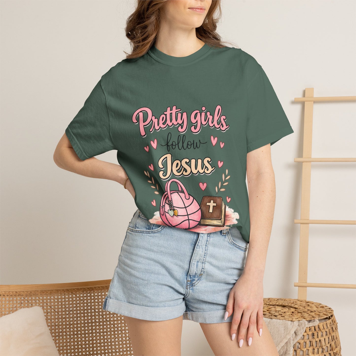 Pretty Girls Follow Jesus T-Shirt — Cute Christian Youth Tee