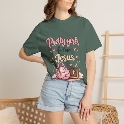 Pretty Girls Follow Jesus T-Shirt — Cute Christian Youth Tee