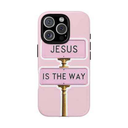 Jesus Is The Way Phone Case — Pink Tough Protective Case