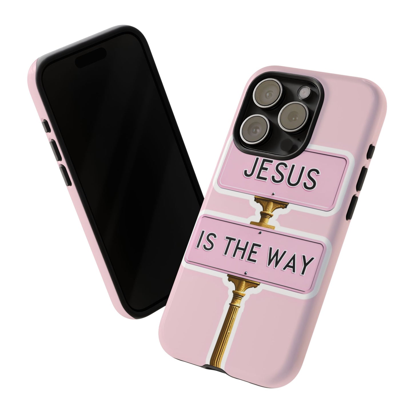 Jesus Is The Way Phone Case — Pink Tough Protective Case