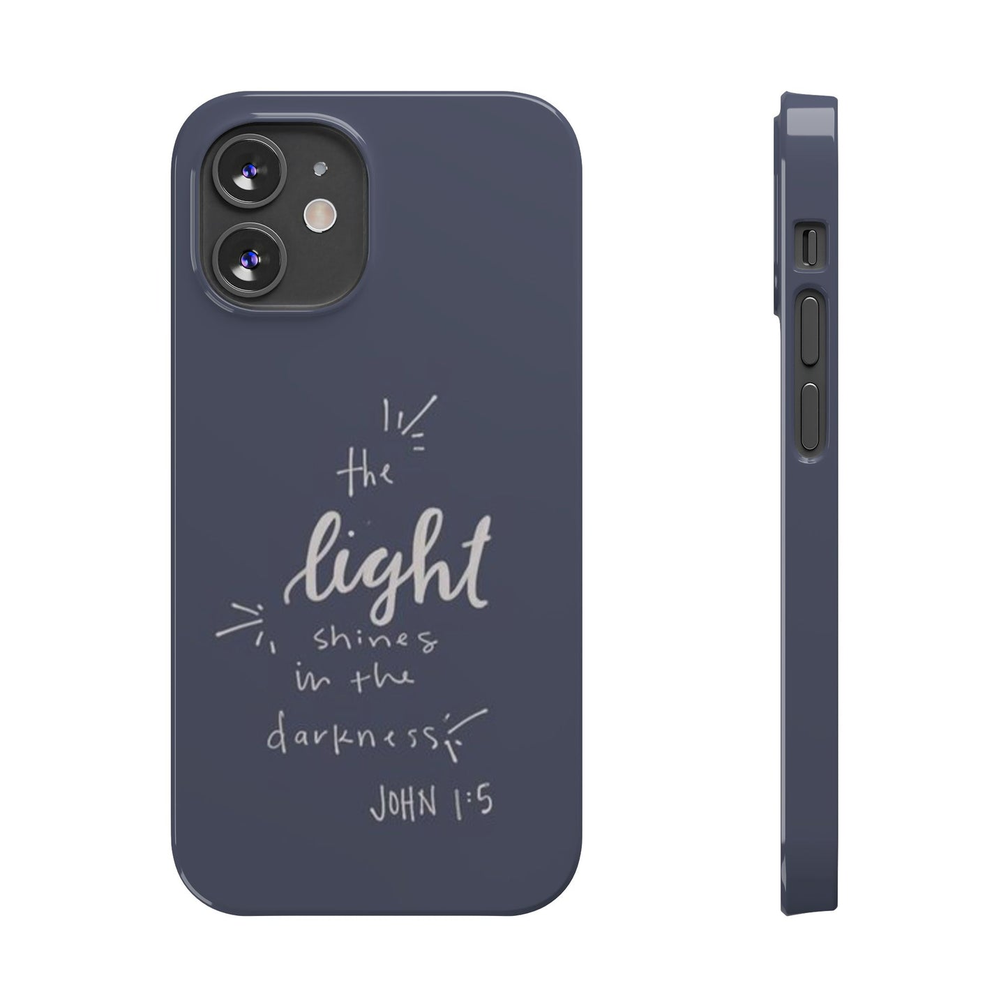 The Light Shines in the Darkness (John 1:5) iPhone Slim Phone Case — Christian Scripture Phone Case