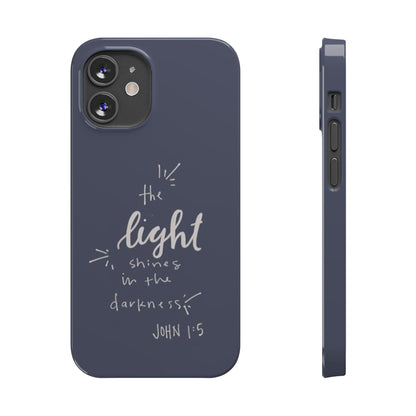 The Light Shines in the Darkness (John 1:5) iPhone Slim Phone Case — Christian Scripture Phone Case
