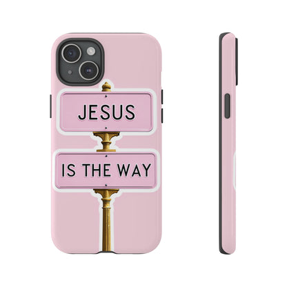 Jesus Is The Way Phone Case — Pink Tough Protective Case