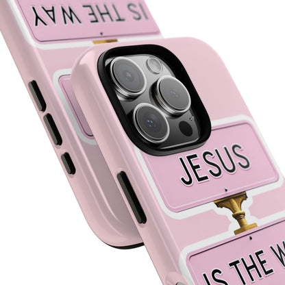 Jesus Is The Way Phone Case — Pink Tough Protective Case