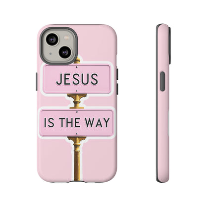 Jesus Is The Way Phone Case — Pink Tough Protective Case