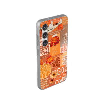 Faith Collage Phone Clear Case — Inspirational Christian Scripture Floral Design