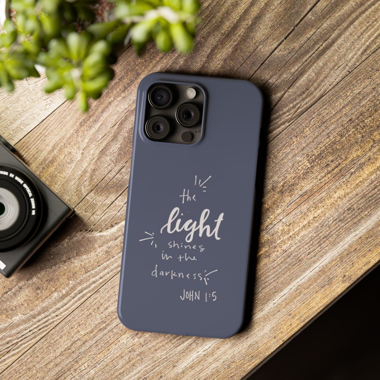 The Light Shines in the Darkness (John 1:5) iPhone Slim Phone Case — Christian Scripture Phone Case
