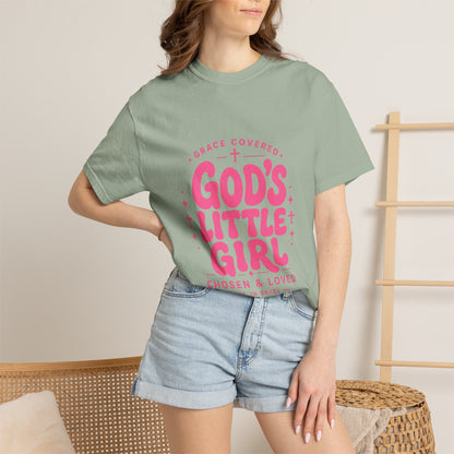 God's Little Girl T‑Shirt — Pink Faith Graphic Tee