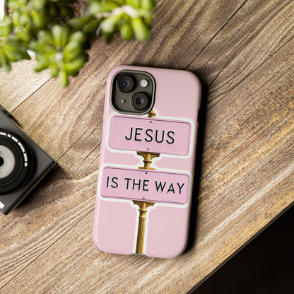 Jesus Is The Way Phone Case — Pink Tough Protective Case