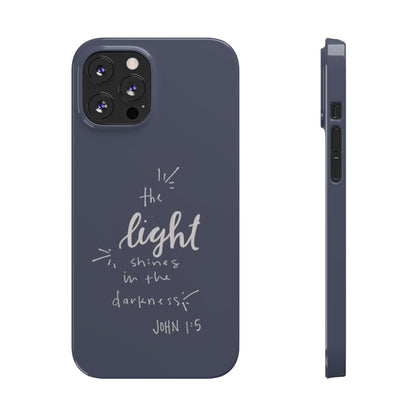The Light Shines in the Darkness (John 1:5) iPhone Slim Phone Case — Christian Scripture Phone Case