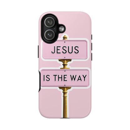 Jesus Is The Way Phone Case — Pink Tough Protective Case