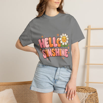 "Hello Sunshine" Retro Daisy Graphic Tee