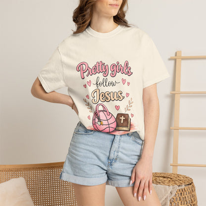 Pretty Girls Follow Jesus T-Shirt — Cute Christian Youth Tee