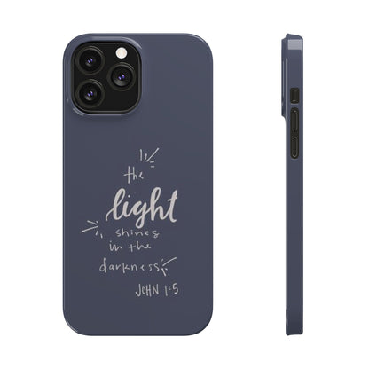 The Light Shines in the Darkness (John 1:5) iPhone Slim Phone Case — Christian Scripture Phone Case