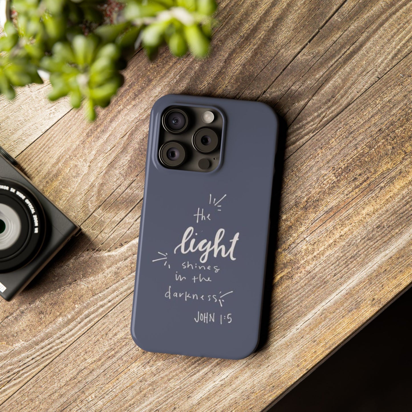 The Light Shines in the Darkness (John 1:5) iPhone Slim Phone Case — Christian Scripture Phone Case