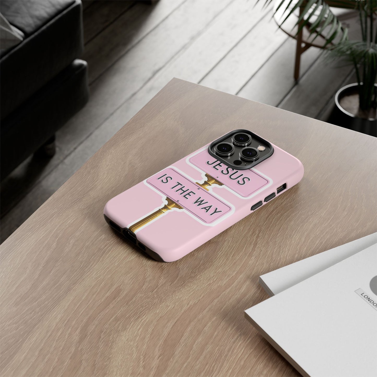 Jesus Is The Way Phone Case — Pink Tough Protective Case