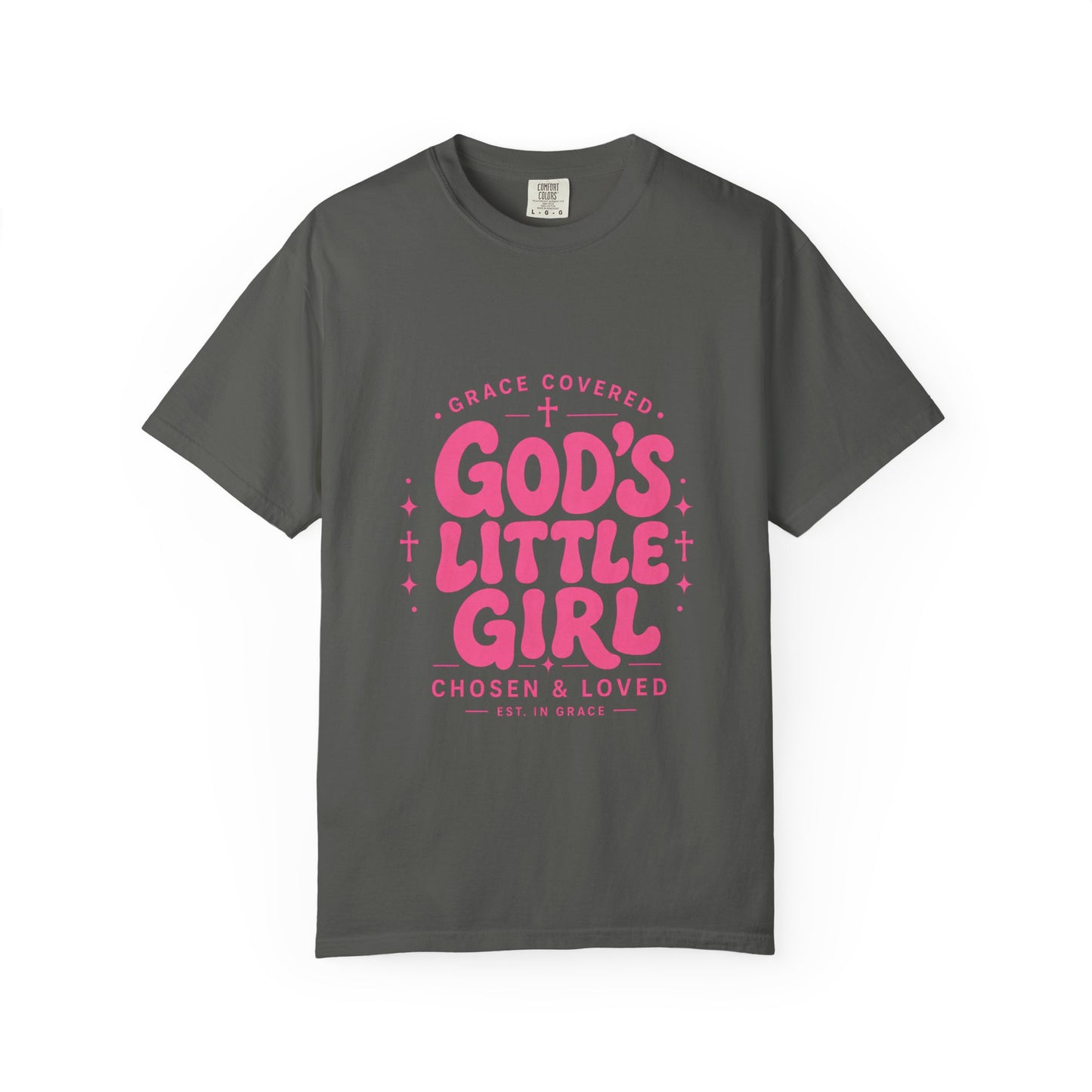 God's Little Girl T‑Shirt — Pink Faith Graphic Tee