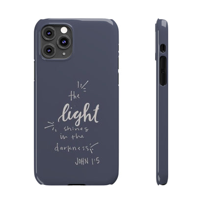 The Light Shines in the Darkness (John 1:5) iPhone Slim Phone Case — Christian Scripture Phone Case