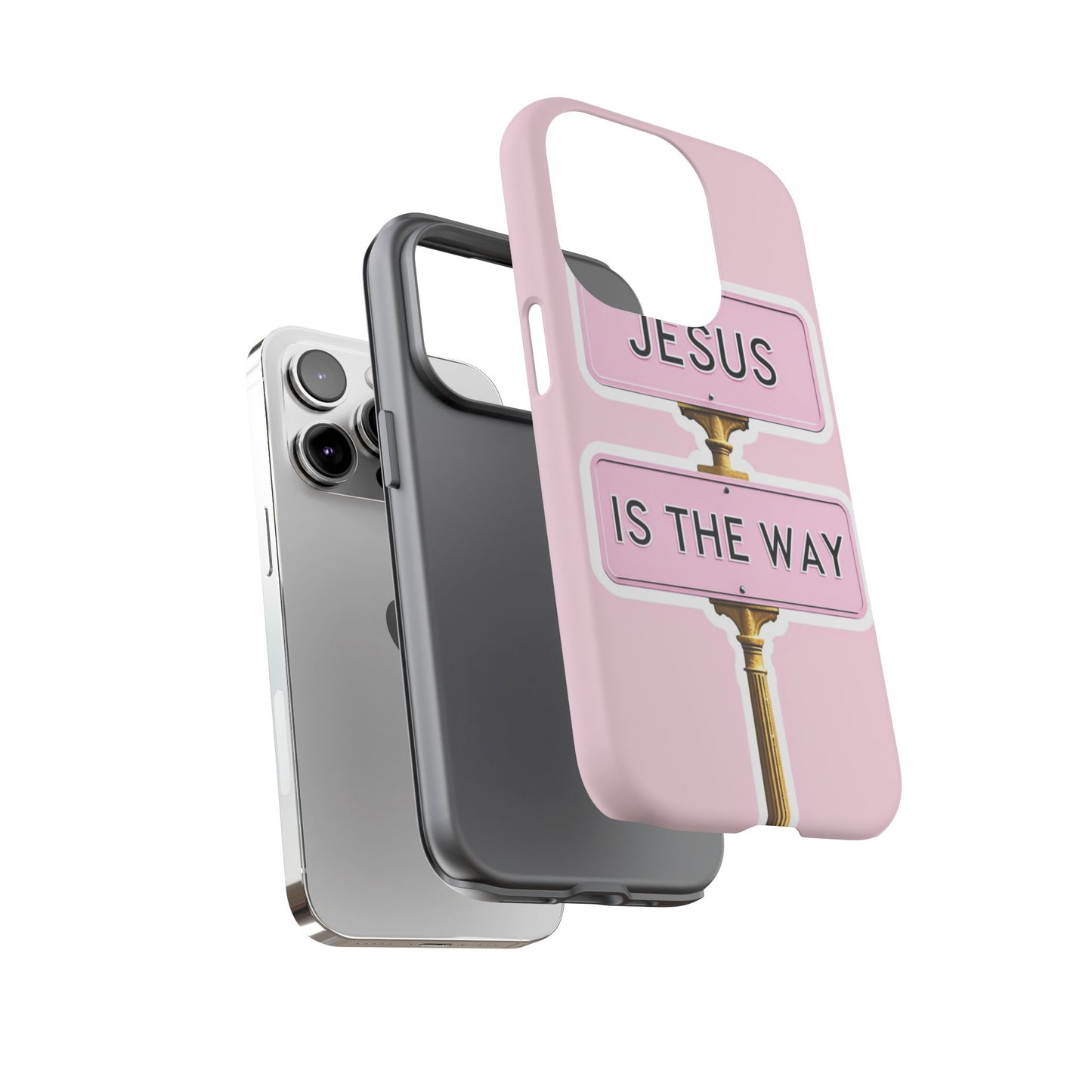 Jesus Is The Way Phone Case — Pink Tough Protective Case