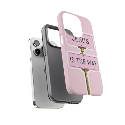 Jesus Is The Way Phone Case — Pink Tough Protective Case