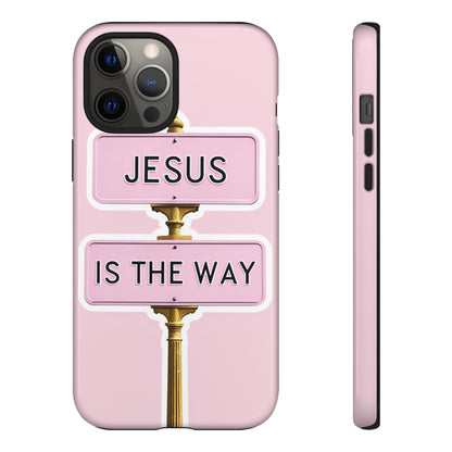 Jesus Is The Way Phone Case — Pink Tough Protective Case