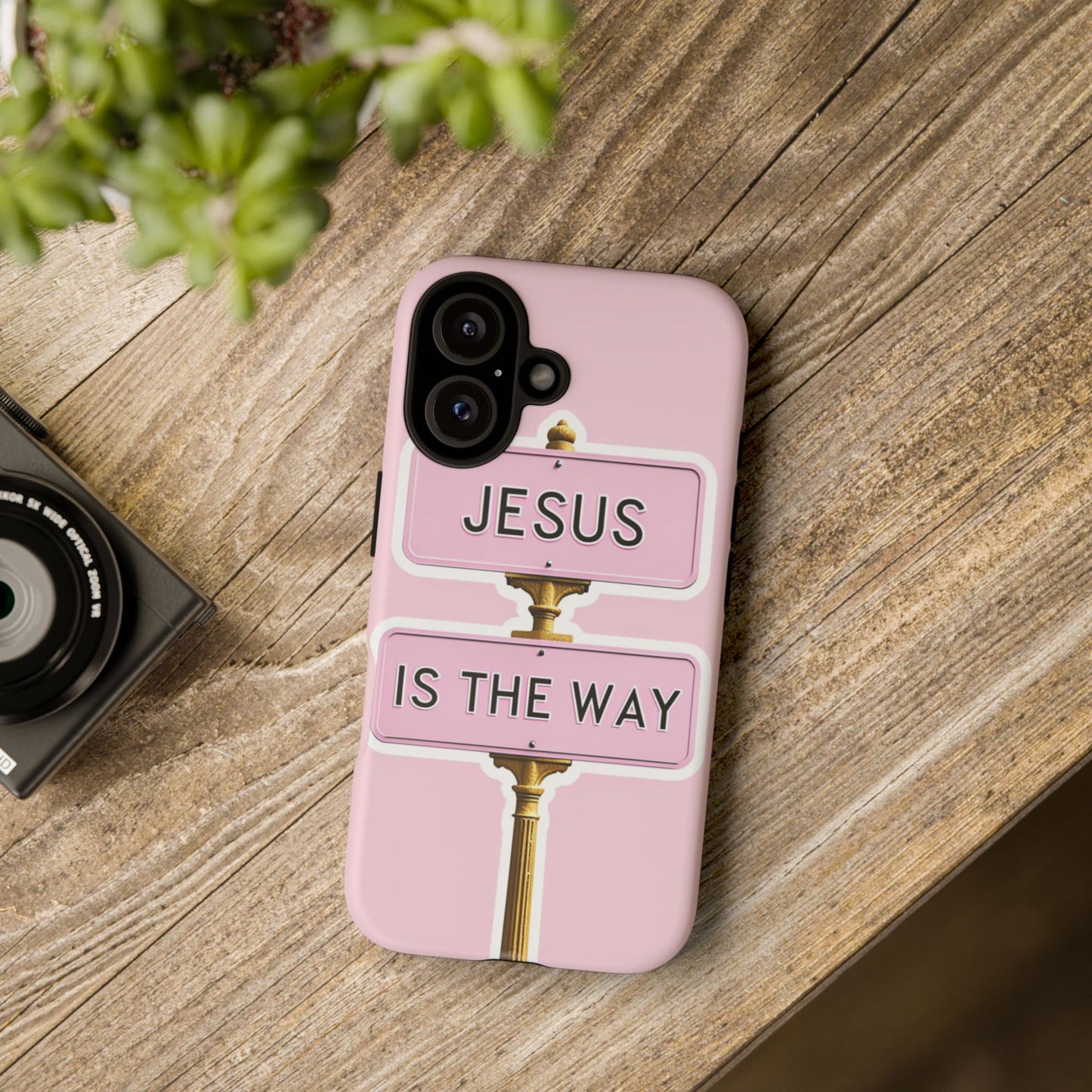 Jesus Is The Way Phone Case — Pink Tough Protective Case