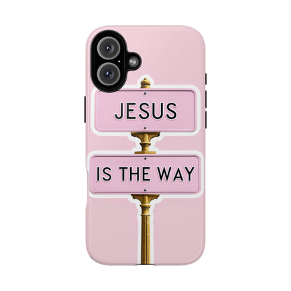 Jesus Is The Way Phone Case — Pink Tough Protective Case