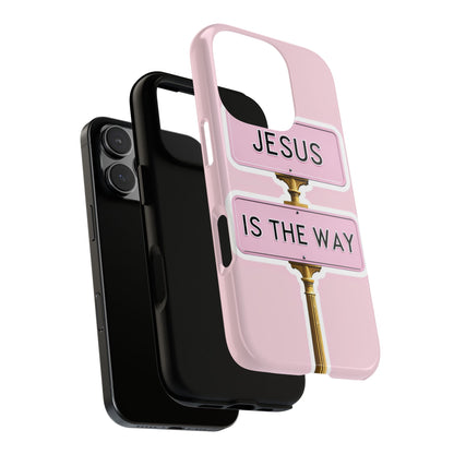 Jesus Is The Way Phone Case — Pink Tough Protective Case