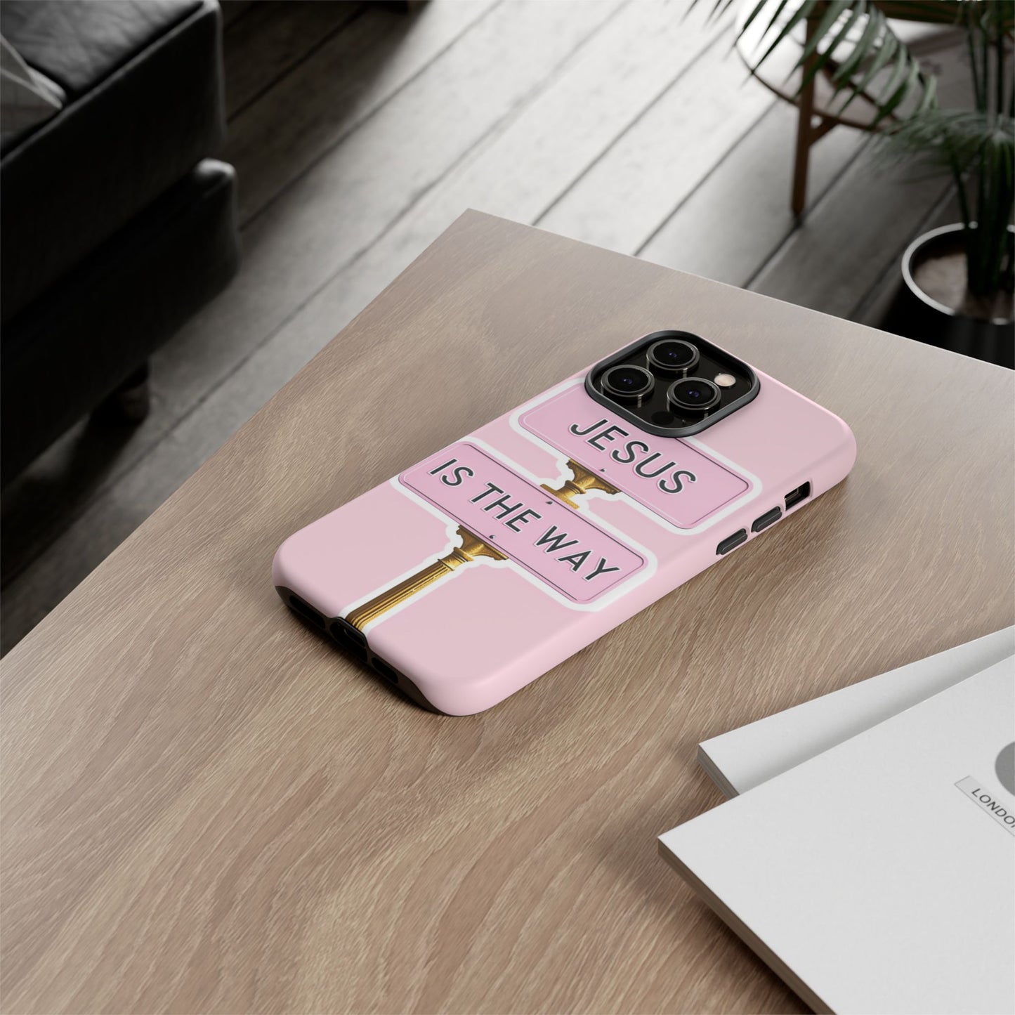 Jesus Is The Way Phone Case — Pink Tough Protective Case