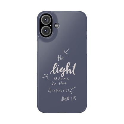 The Light Shines in the Darkness (John 1:5) iPhone Slim Phone Case — Christian Scripture Phone Case