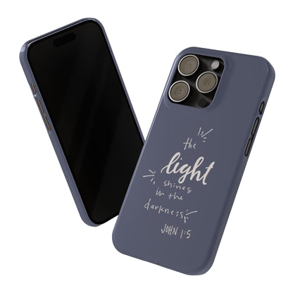 The Light Shines in the Darkness (John 1:5) iPhone Slim Phone Case — Christian Scripture Phone Case