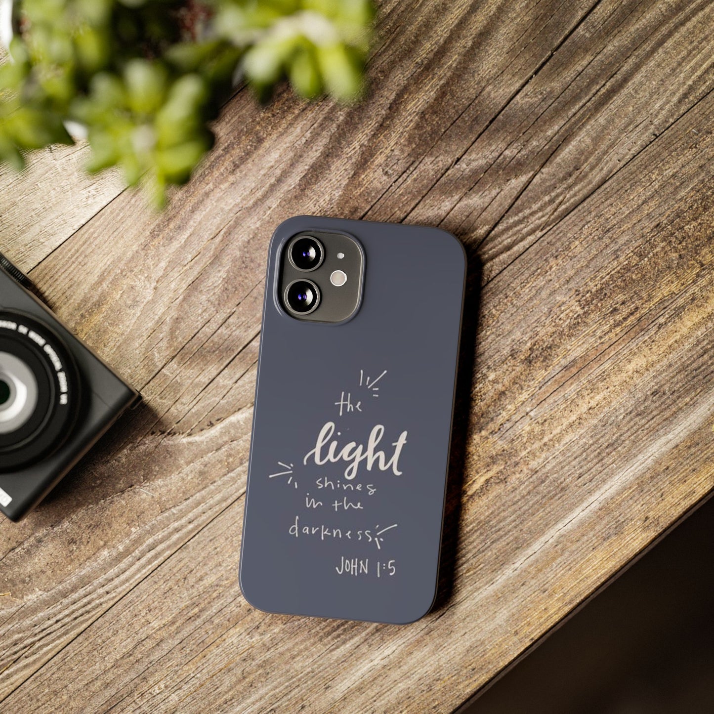 The Light Shines in the Darkness (John 1:5) iPhone Slim Phone Case — Christian Scripture Phone Case