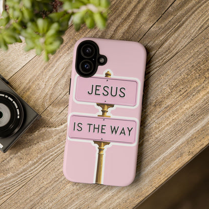 Jesus Is The Way Phone Case — Pink Tough Protective Case