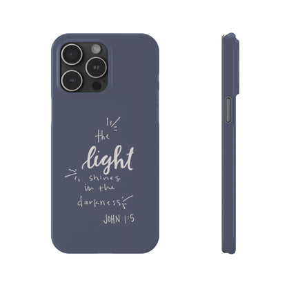 The Light Shines in the Darkness (John 1:5) iPhone Slim Phone Case — Christian Scripture Phone Case