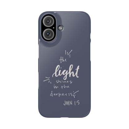 The Light Shines in the Darkness (John 1:5) iPhone Slim Phone Case — Christian Scripture Phone Case