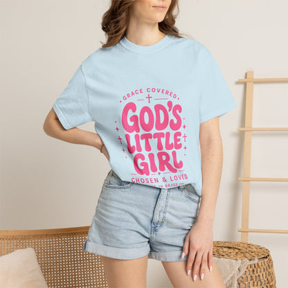God's Little Girl T‑Shirt — Pink Faith Graphic Tee