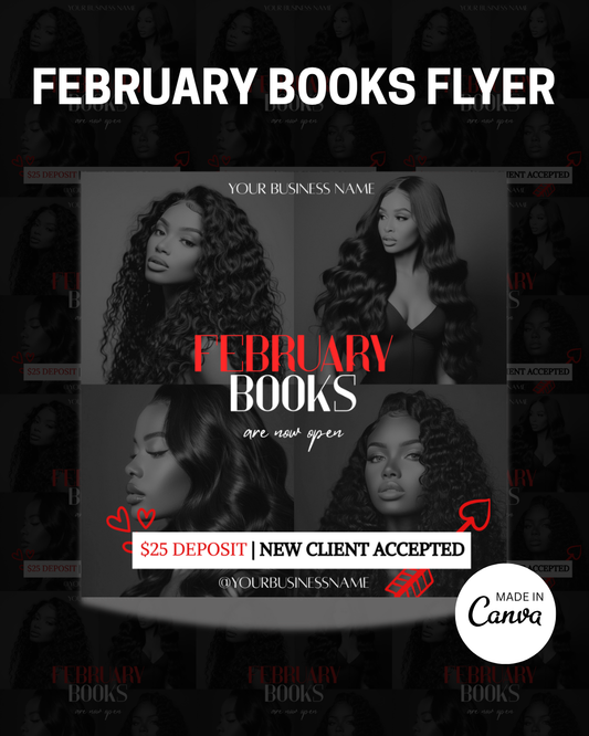 February Books Flyer Canva Template
